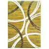 THEDECOFACTORY Tapis effet laineux motifs arches jaune et gris 160x230 160 x 230 cm