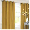 THE DECO FACTORY COTTON LOOK - Rideau en polycoton esprit denim parfait pour habiller vos fenêtres 140 x 250 cm Jaune
