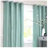 THE DECO FACTORY COTTON LOOK - Rideau en polycoton esprit denim parfait pour habiller vos fenêtres 140 x 250 cm Bleu Clair