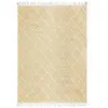 The Deco Factory Tapis coton motif croisillons en laine épaisse naturel 120x170