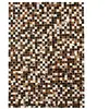 The Deco Factory Tapis en cuirs recyclés motif mosaïque marron multi 120x170 120 x 170 cm