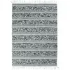 The Deco Factory Tapis 100% coton bande relief blanc-noir 120x170