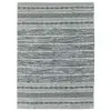 The Deco Factory Terra cotton bande externe - Tapis 100% coton blanc-noir 120x170