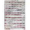 The Deco Factory Tapis graphique stries gris rouge 120x170