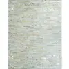 CUIR LINES SILVER - Tapis en cuir naturel recyclé gris argent 120x170
