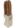 Bloc de 6 couteaux laguiole olivier