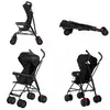 XJING-Poussette Bébé Pliable-Bébé 0-3 ans -Augmenter lauvent-Noir