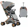 Poussette combinée-MENGDA-Dossier inclinableAvec panierMoustiquaireHabill PluieHarnais 5 points-Jusquà 50KG-Gris