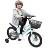 WILLONIN Vert-16'' Vélo d'enfant avec Panier de rangement et Roues sta...