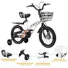 WILLONIN 16'' Blanc Vélo d'enfant de 2 à 8 Ans, Vélo avec Panier, Frei...