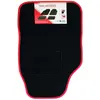 CARTER-CASH Jeu de 4 tapis voiture moquette noire surjet rouge - Réf. 252780