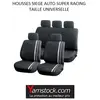 Peraline - Housses pour sièges de voiture grise/noir super racing comp...