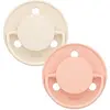 Biolane Sucette Ronde - 6+ Mois - Lot De 2 Rose + Beige