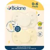 BIOLANE Lot de 2 sucettes anatomiques 0-6 mois / Jaune BSAE1JB