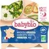 Babybio Repas Soir Assiette Brocoli Haricots Verts Riz +12m Bio 230g