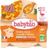 Babybio Assiette Patates Douces Échalotes et Canard Bio 230g