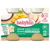 Babybio Brassé Coco Mangue Ananas 2 X 130 G De Babybio