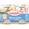 Babybio - Petit Pot Bébé Brassé Nature - Bio - 2x130g - Dès 6 mois