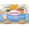 Babybio - Petit Pot Bébé Brassé Brebis Mangue - Bio - 2x130g - Dès 6 mois