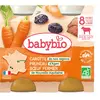 Babybio Repas Midi Pot Carotte Pruneau Boeuf +8m Bio 2 x 200g