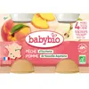 Babybio Fruits Pot Pêche Pomme +4m Bio 2 x 130g