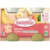 Babybio Fruits Pot Banane Pomme +4m Bio 2 x 130g