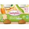 Babybio Légumes Pot Jardinière de Légumes +4m Bio 2 x 130g
