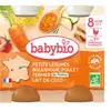 BabyBio Petit Legumes Boulghour Poulet Coco 8M+ Bio 2x200g
