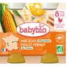 Babybio Repas Midi Pot Maïs Doux Poulet +8m Bio 2 x 200g