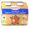 Babybio Repas Soir Pot Mouliné Carotte Quinoa +8m Bio 2 x 200g
