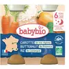 Babybio Repas Soir Pot Carotte Butternut Riz +6m Bio 2 x 200g
