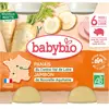 Babybio Repas Midi Pot Panais Jambon +6m Bio 2 x 200g