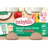 BABYBIO Petits Pots Brassés Coco, Pomme, Fraise - 2x130g