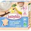 BABYBIO Desserts lactés - Brassé chèvre poire vanille bio +6mois 4x85g
