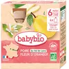 Babybio Gourdes Poire Fleur d'Oranger +6m Bio 4 x 90g