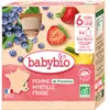 Babybio Gourdes Pomme de Provence Myrtille Fraise +6m Bio 4 x 90g