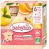 Babybio Gourdes Pomme Orange Banane +6m Bio 4 x 90g