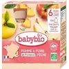 Babybio Fruits Gourde Pomme Poire Pêche +6m Bio 4 x 90g