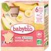 Babybio Fruits Gourde Poire Banane Millet +6m Bio 4 x 90g