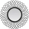 EMDE Miroir fleur en rotin noir 61cm