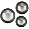 EMDE Lot de 3 miroirs ronds convexes patinés noir 9, 11 et 13 cm