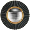 EMDE Miroir fleur convexe noir et doré 26cm