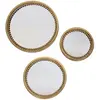 EMDE Lot de 3 miroirs ronds perles en métal doré 18, 23 et 28cm