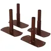 CENTRALE BRICO Pack 4 pieds tube ROND20 à visser fer vieilli - 13x6x12 cm - Acier époxy