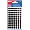 APLI-AGIPA 111837 Pastille Adhésive 8mm Pochette Lot de 462, Noir