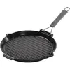 Staub - 1202023 - Gril Rond avec manche en silicone - Noir - 27 cm