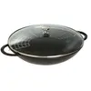 Staub - 1313923 - Wok avec couvercle en verre - Noir Mat - 37 cm