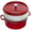 STAUB 405106010 - Cocotte ronde avec panier vapeur - Ø 26 cm - Cerise