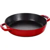 STAUB Poêle en Fonte à Double Poignée, Ronde, Ø 26 cm, Cerise