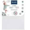 Matelas Aloé Vera Déhoussable 70x140x10 cm Blanc/Vert Olive - CANDIDE - Blanc